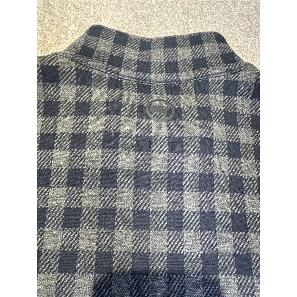 Vineyard Vines OTG Bluffs Pullover 1/4 Zip Men Large Quarter Preppy Plaid Buffal